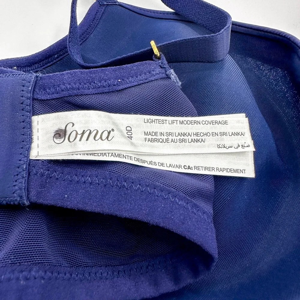 Soma Navy Lightest Lift Modern Coverage Bra